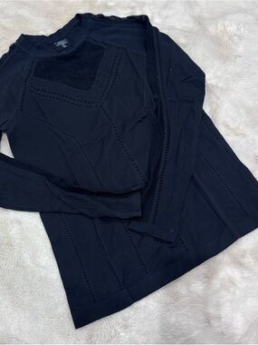 Athleta Black Laser Cut Top